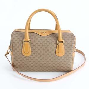 Gucci Old Micro GG Leather Mini Boston Shoulder Bag Handbag for Women